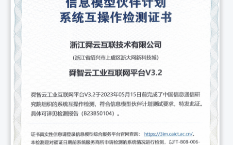 舜智云平台通过“信息模型伙伴计划”评测，高效赋能产业大脑建设-舜云智慧城市科技有限公司