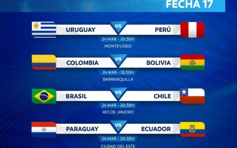 世预赛南美区17、18轮比赛时间：3月25日7时30分乌拉圭vs秘鲁-乌拉圭对阵韩国比分预测