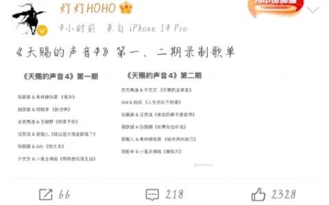 《天赐的声音4》前两期歌单曝光，多数金曲，张碧晨小鬼未能合作-天赐的声音播到第几期了