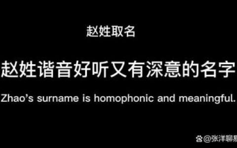 赵姓谐音好听又有深意的名字-赵姓谐音好听又有深意的名字女