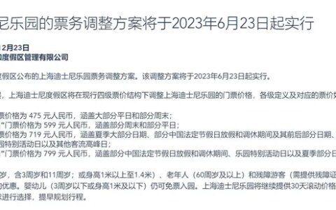 又涨价！明年6月23日起，上海迪士尼将上调门票价格-迪士尼门票涨价