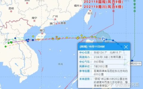 台风圆规向我国靠近！2021台风最新消息 第18号台风圆规路径实时发布系统图-台风圆规实时路径最新
