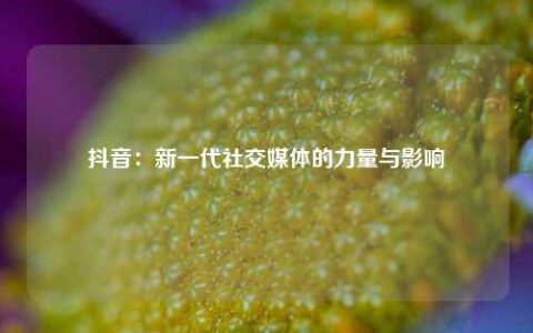 抖音：新一代社交媒体的力量与影响