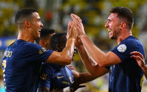 沙超-C罗世界波+助攻拉波尔特破门 利雅得胜利2-0各项赛事五连胜-C罗世界波集锦高清无水印