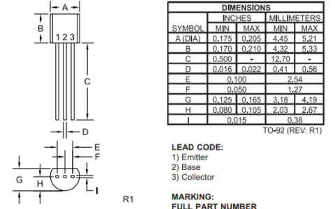 2N5551参数及管脚图详解