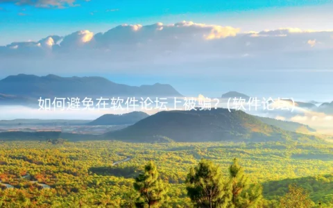 如何避免在软件论坛上被骗？(软件论坛)