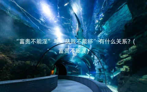 “富贵不能淫”与“贫贱不能移”有什么关系？(富贵不能淫)