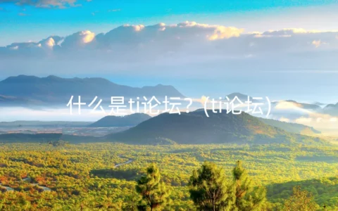 什么是ti论坛？(ti论坛)