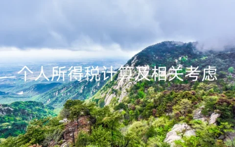 个人所得税计算及相关考虑
