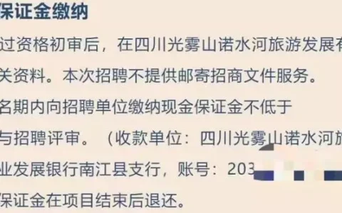 四川一公司招项目经理要交五百万保证金被疑“找垫资”，律师：应聘者可拒交