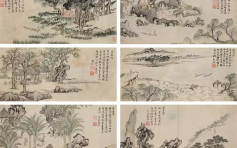 刘珏葑溪草堂十景册，烟岚草树，绵渺幽深各大博物馆藏倪瓒传世经典绘画全集