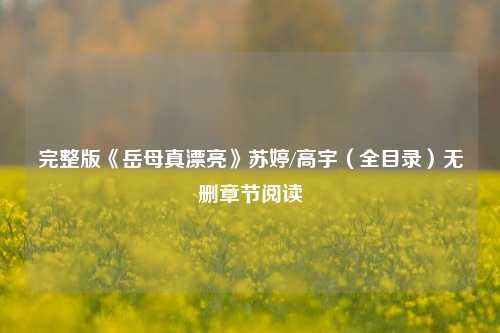 完整版《岳母真漂亮》苏婷/高宇（全目录）无删章节阅读