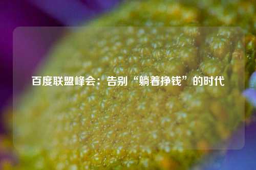 百度联盟峰会：告别“躺着挣钱”的时代