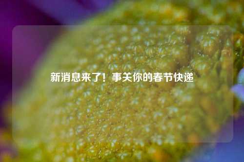 新消息来了！事关你的春节快递