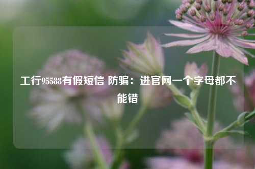 工行95588有假短信 防骗：进官网一个字母都不能错