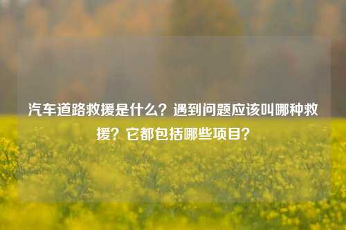 汽车道路救援是什么？遇到问题应该叫哪种救援？它都包括哪些项目？