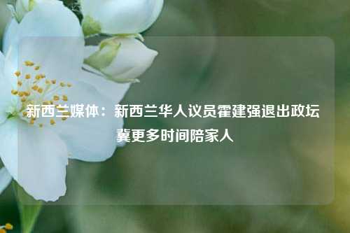 新西兰媒体：新西兰华人议员霍建强退出政坛 冀更多时间陪家人