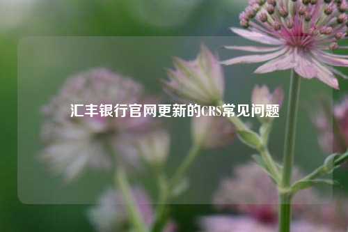汇丰银行官网更新的CRS常见问题