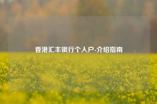 香港汇丰银行个人户-介绍指南