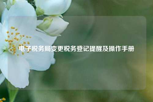 电子税务局变更税务登记提醒及操作手册