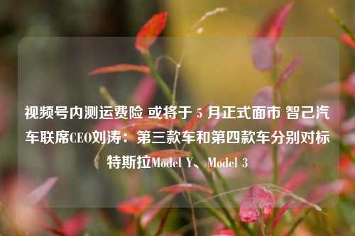 视频号内测运费险 或将于 5 月正式面市 智己汽车联席CEO刘涛：第三款车和第四款车分别对标特斯拉Model Y、Model 3