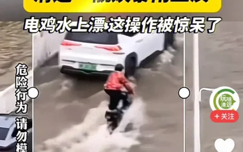清远靓姨上演电动车“水上漂”，这波操作把人惊呆了