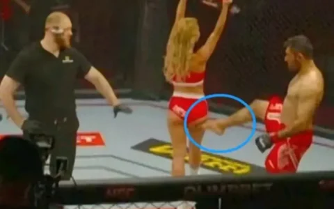 闹大！拳击选手踢举牌女郎臀部，遭台下观众围殴，选手被终身禁赛