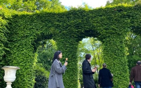 Lisa与三公子现身巴黎，吃冰淇淋逛花园状态悠闲，有望嫁豪门？