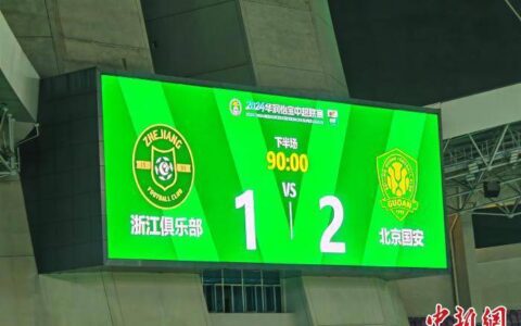 中超：北京国安“复仇”浙江队 张玉宁破门