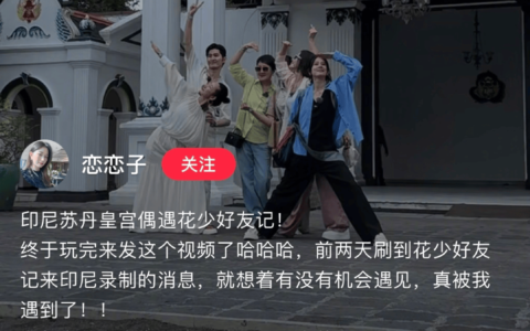 偶遇《花少》印尼之旅，网友大赞秦岚、刘涛气质好，气氛和谐